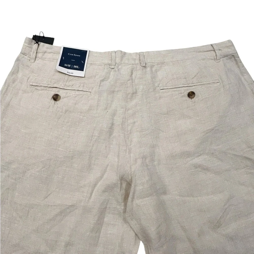 Club Room‎ Men’s Luxury Series 100% Linen Pants NWT 38x30